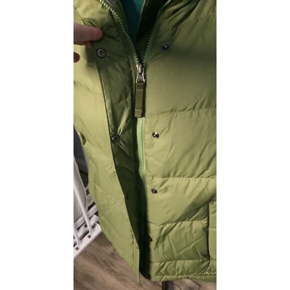 LL Bean Puffer Vest Womens Medium Green Goose Down Mountain Classic Full-Zip - Picture 4 of 6